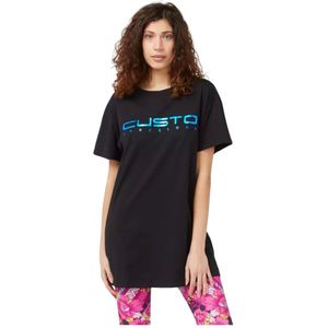 Custo Barcelona, Tops, Dames, Blauw, M, Katoen, Blauwe Oversized Front Print T-shirt