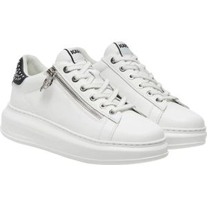 Karl Lagerfeld, Schoenen, Dames, Wit, 41 EU, Leer, Stud Sneakers Wit Zilver