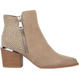 Alma EN Pena, Schoenen, Dames, Beige, 42 EU, Glitter Zip Enkellaarzen