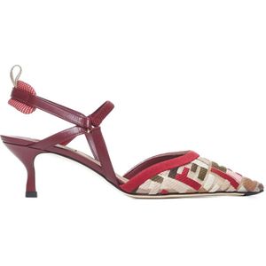 Fendi, Schoenen, Dames, Veelkleurig, 40 EU, Zwarte Strik Slingback Pumps