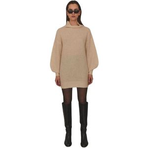 Designers Remix, Knitted Kleedjes Beige, Dames, Maat:M