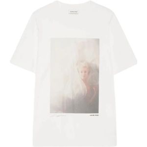 Anine Bing, Tops, Dames, Wit, S, Katoen, Korte mouw Faded T-shirt Marilyn Monroe