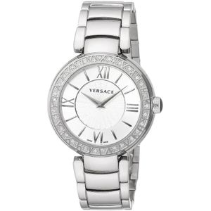 Versace, Leda Diamonds Roestvrij Stalen Horloge Grijs, Heren, Maat:ONE Size