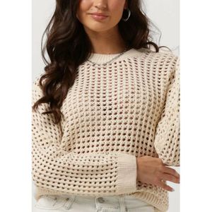 Object, Truien, Dames, Beige, S, Katoen, Gebreide Pullover Trui Zandkleur