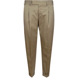 PT Torino, Broeken, Heren, Beige, L, Katoen, Beige Katoenen Broek met Achterzakken