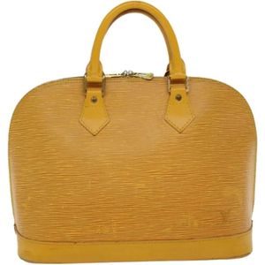 Louis Vuitton Vintage, Tweedehands Gele Leren Alma Tas Geel, Dames, Maat:ONE Size