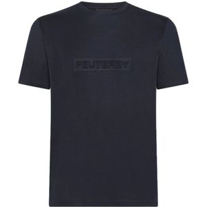 Peuterey, Tops, Heren, Zwart, XS, Blauwe Otago MER T-shirt