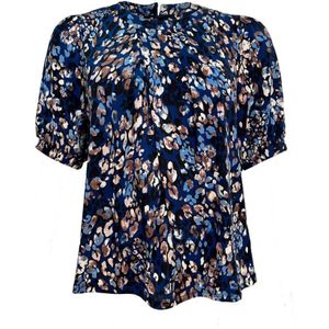 IN Front, Blouses & Shirts, Dames, Veelkleurig, S, Polyester, Blauwe 1/2 mouw Joyce Blouse