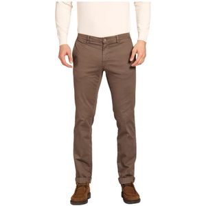 Mason's, Broeken, Heren, Bruin, XL, Katoen, Gabardine Stretch Chino Broek Regular Fit