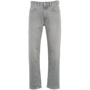 Closed, Italiaanse Jeans met Logo Details Grijs, Heren, Maat:W34