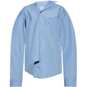 Balenciaga, Blouses & Shirts, Dames, Blauw, 2Xs, Blouse overhemd