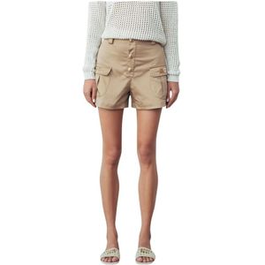 Gaëlle Paris, Raso Bermuda Shorts Beige, Dames, Maat:S