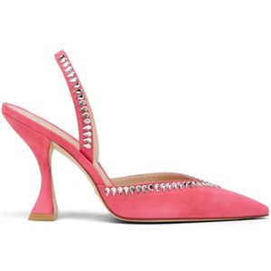 Stuart Weitzman, Schoenen, Dames, Roze, 38 EU, Suède, Xcurve 100 Slingback Pump