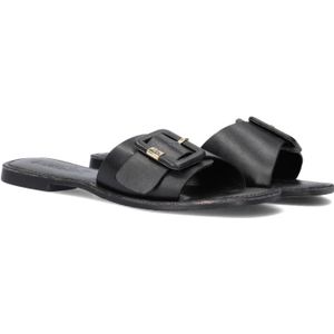 Mexx, Schoenen, Dames, Zwart, 41 EU, Leer, Zwarte Leren Elegante Slipper Lolli