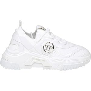 Philipp Plein, Schoenen, Dames, Wit, 38 EU, Leer, Sneakers