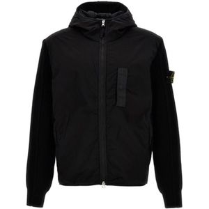 Stone Island, Jassen, Heren, Zwart, S, Zwarte Jas