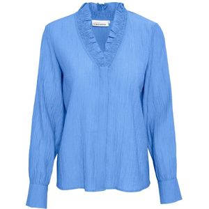 Karen by Simonsen, Blouses & Shirts, Dames, Blauw, M, Nylon, Nathasjakb Shirt Bluser in Della Robbia Blue