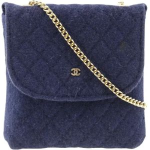 Chanel Vintage, Pre-owned Cotton chanel-bags Blauw, Dames, Maat:ONE Size