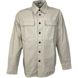 Denham, Overhemden, Heren, Beige, XL, Katoen, Gestructureerde Beige Overshirt Jas