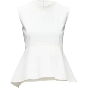 Celine Vintage, Pre-owned Cotton tops Wit, Dames, Maat:S