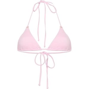Frankies Bikinis, Bloemenapplicatie Halternek Strandkleding Roze, Dames, Maat:M