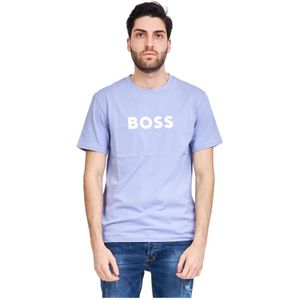 Hugo Boss, Tops, Heren, Paars, S, Katoen, T-Shirts