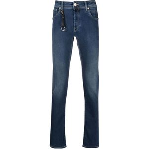 Incotex, Jeans, Heren, Blauw, W35, Denim, Blauwe Stretch Denim Jeans