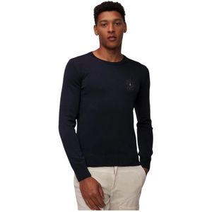 Aeronautica Militare, Truien, Heren, Blauw, M, Katoen, Donkerblauwe Crewneck Sweater