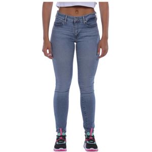 Levi's, Levi 711 Skinny Lichtblauwe Jeans Blauw, Dames, Maat:W28