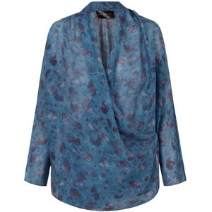 Cortana, Sophia, zijden blouse eilandprint Veelkleurig, Dames, Maat:XL