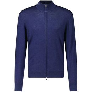 Gran Sasso, Zachte Wollen Vest met Rits Blauw, Heren, Maat:XL