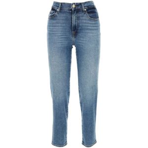 7 For All Mankind, Jeans, Dames, Blauw, W25, Denim, Stretch Skinny Denim Jeans