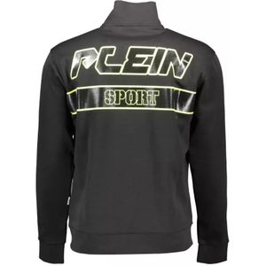 Plein Sport, Sweatshirts & Hoodies, Heren, Zwart, M, Katoen, Sweatshirt met rits en contrasten Comfort Stijl