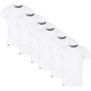Lacoste, Klassieke Comfort T-Shirts 6-Pack Wit, Heren, Maat:S