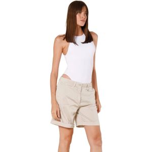 Mason's, Korte broeken, Dames, Beige, 3Xs, Curvy Tencel Bermuda Shorts