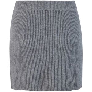 Sportmax, Rokken, Dames, Grijs, M, Wol, Grijze Wol Cashmere Rok