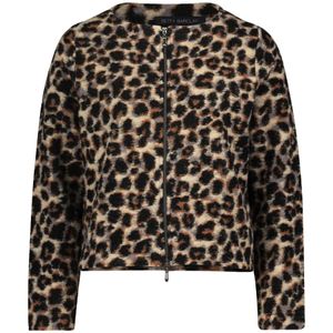 Betty Barclay, Truien, Dames, Bruin, M, Wol, Dierenprint Wollen Blazer met Rits