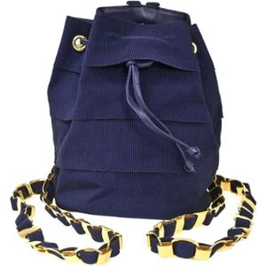 Salvatore Ferragamo Pre-owned, Pre-owned Canvas backpacks Blauw, Dames, Maat:ONE Size
