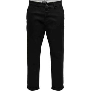 Only & Sons, Broeken, Heren, Zwart, W33 L32, Katoen, Slim Fit Jeans