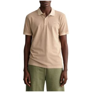 Gant, Tops, Heren, Beige, L, Sunfaded Pique Polo Shirt