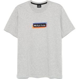 Paul Smith, Tops, Heren, Grijs, M, Katoen, Grijze Jersey Logo T-shirt