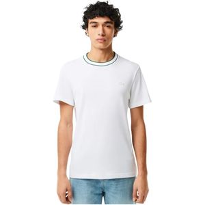 Lacoste, Tops, Heren, Wit, L, Piqué T-shirt in wit