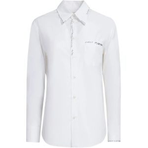 Marni, Blouses & Shirts, Dames, Wit, 2Xs, Katoen, Stijlvolle Overhemden