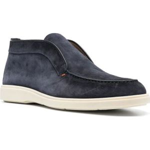 Santoni, Schoenen, Heren, Blauw, 43 EU, Leer, Marineblauwe Leren Loafers