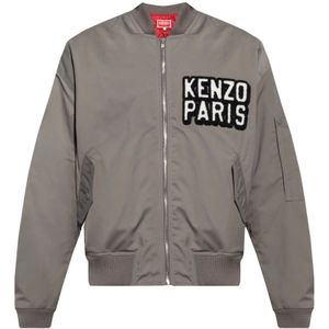 Kenzo, Grijze Olifant Bomberjack Grijs, Heren, Maat:S