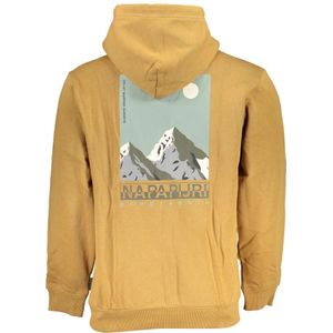 Napapijri, Sweatshirts & Hoodies, Heren, Beige, L, Capuchontrui Beige Lange Mouw Logo