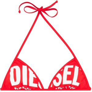 Diesel, Triangle bikini top with oversized logo Rood, Dames, Maat:M