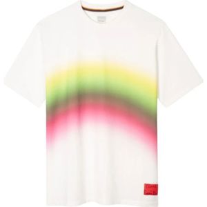 Paul Smith, Tops, Heren, Wit, M, Katoen, Horizon Print Oversized T-Shirt