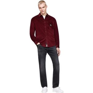 Tommy Hilfiger, Overhemden, Heren, Rood, S, Katoen, Bordeaux Corduroy Relaxed Fit Overhemd