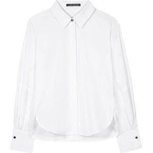 Luisa Cerano, Blouses & Shirts, Dames, Wit, M, Katoen, Witte Blouse met Decoratieve Knopen